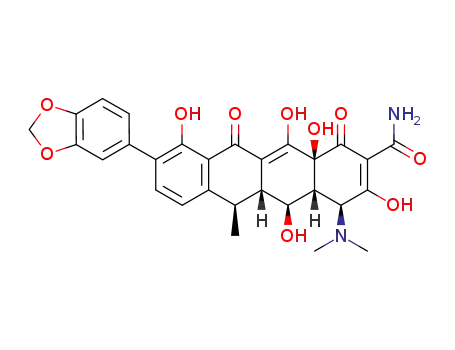 [4S-(4α, 12aα)]-9-[3,4-methylenedioxophenyl]-4-(dimethylamino)-3,5,10,12,12a-pentahydroxy-6-methyl-1,11-dioxo-1,4,4a,5,5a,6,11,12a-octahydro-naphthacene-2-carboxamide