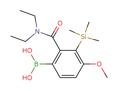 Molecular Structure of 666829-97-6 (Boronic acid,
[2-[(diethylamino)carbonyl]-4-methoxy-3-(trimethylsilyl)phenyl]-)