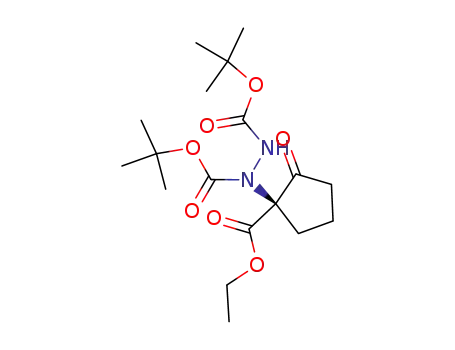 Molecular Structure of 921040-47-3 (1,2-Hydrazinedicarboxylic acid,
1-[(1R)-1-(ethoxycarbonyl)-2-oxocyclopentyl]-, 1,2-bis(1,1-dimethylethyl)
ester)