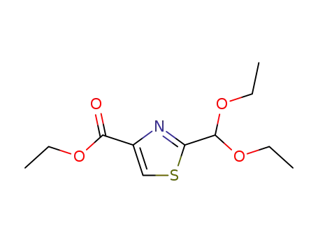 Molecular Structure of 73956-16-8 (2-DIETHOXYMETHYL-THIAZOLE-4-CARBOXYLIC ACID ETHYL ESTER)