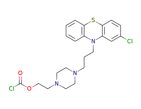 1-chlorocarbonyloxy-2-{4-[3-(2-chloro-phenothiazin-10-yl)-propyl]-piperazin-1-yl}-ethane
