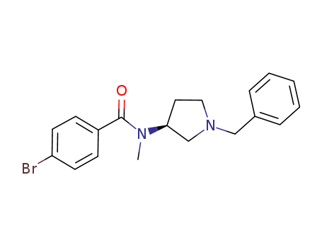Molecular Structure of 762285-66-5 (Benzamide, 4-bromo-N-methyl-N-[(3S)-1-(phenylmethyl)-3-pyrrolidinyl]-)