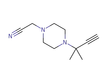Molecular Structure of 451494-39-6 (1-Piperazineacetonitrile,4-(1,1-dimethyl-2-propynyl)-(9CI))
