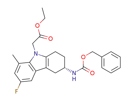 ethyl (3S)-(3-benzyloxycarbonylamino-6-fluoro-8-methyl-1,2,3,4-tetrahydro-9H-carbazol-9-yl)-acetate