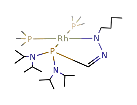 5-bis(trimethylphosphine)rhoda-4-bis(diisopropylamino)phospha-1-n-butyl-Δ2-pyrazoline