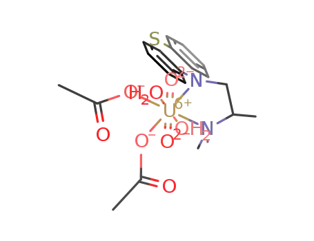 UO2(CH3CO2)2(C6H4SN(CH2CH(CH3)N(CH3)2)C6H4)(H2O)2