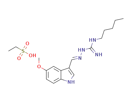 3-(5-methoxy-1H-indol-3-ylmethylene)-N-pentylcarbazimidamide esylate