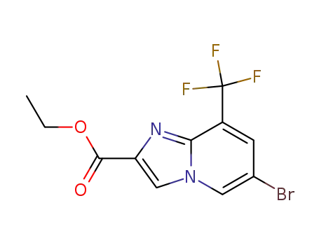 Molecular Structure of 1121051-30-6 (Ethyl 6-broMo-8-(trifluoroMethyl)iMidazo[1,2-a]pyridine-2-carboxylate)