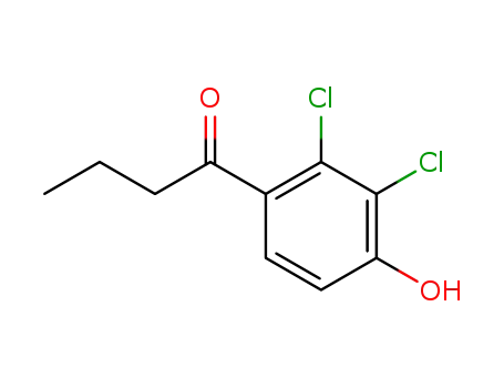 Molecular Structure of 2350-46-1 (1-(2,3-DICHLORO-4-HYDROXYPHENYL)BUTAN-1-ONE)
