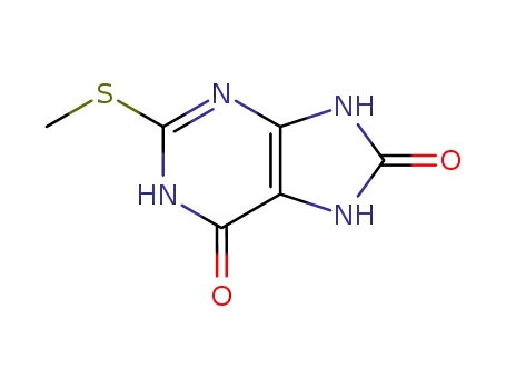 Molecular Structure of 14443-37-9 (6,8-DIHYDROXY-2-METHYLMERCAPTOPURINE)
