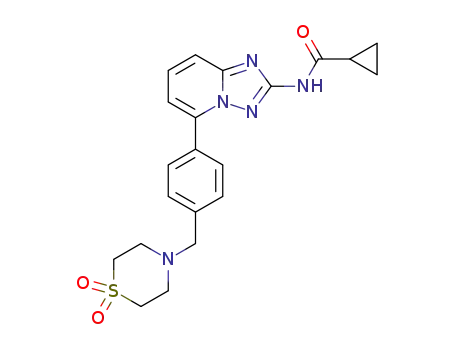 cyclopropanecarboxylic acid {5-[ 4-(1,1-dioxo-thiomorpholin-4-ylmethyl)-phenyl]-[1,2,4]triazolo[1,5-a]pyridin-2-yl}-amide