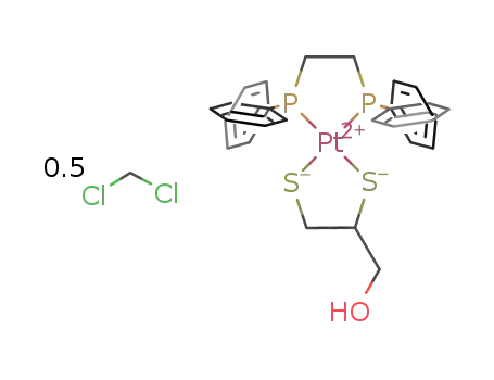 cis-(1,2-bis(diphenylphosphino)ethane)(3-hydroxypropane-1,2-dithiolato)platinum(II)*0.5CH2Cl2