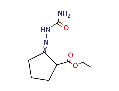 Molecular Structure of 16689-52-4 (Cyclopentanecarboxylic acid, 2-[(aminocarbonyl)hydrazono]-, ethyl
ester)