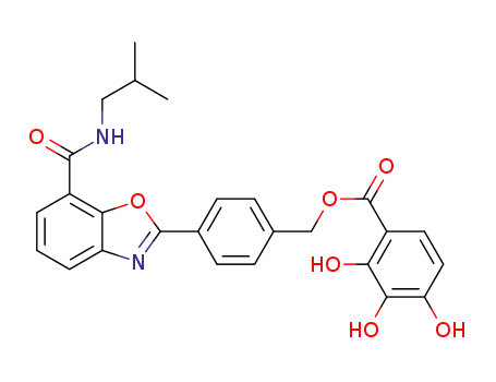 4-(7-(isobutylcarbamoyl)benzo[d]oxazol-2-yl)benzyl-2,3,4-trihydroxy-benzoate