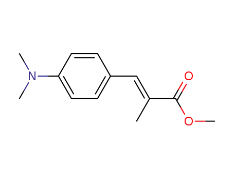 Molecular Structure of 50704-04-6 (2-Propenoic acid, 3-[4-(dimethylamino)phenyl]-2-methyl-, methyl ester,
(2E)-)