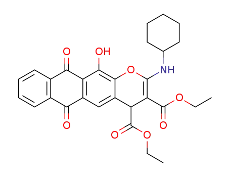 diethyl 2-(cyclohexylamino)-6,11-dihydro-12-hydroxy-6,11-dioxo-4H-naphtho[2,3-g]chromene-3,4-dicarboxylate