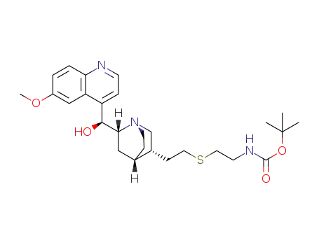tert‐butyl N‐[2‐({3‐[(1S,3R,4S,6R)‐6‐[(S)‐hydroxy(6‐methoxyquinolin‐4‐yl)methyl]‐1‐azabicyclo[2.2.2]octan‐3‐yl]propyl}sulfanyl)ethyl]carbamate