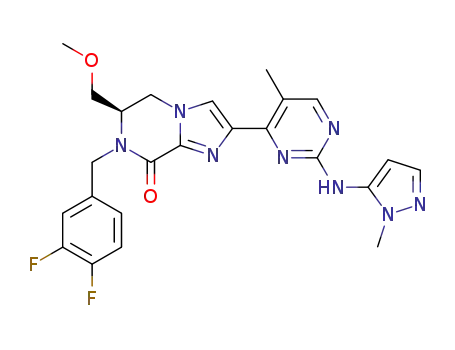 (6R)-7-[(3,4-difluorophenyl)methyl]-6-(methoxymethyl)-2-[5-methyl-2-[(2-methylpyrazol-3-yl)amino]pyrimidin-4-yl]-5,6-dihydroimidazo[1,2-a]pyrazin-8-one
