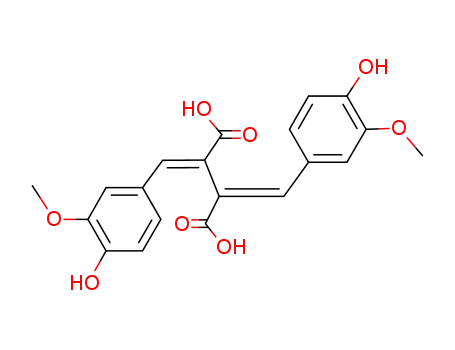 Molecular Structure of 102767-61-3 (Butanedioic acid, bis[(4-hydroxy-3-methoxyphenyl)methylene]-,
(2E,3E)-)