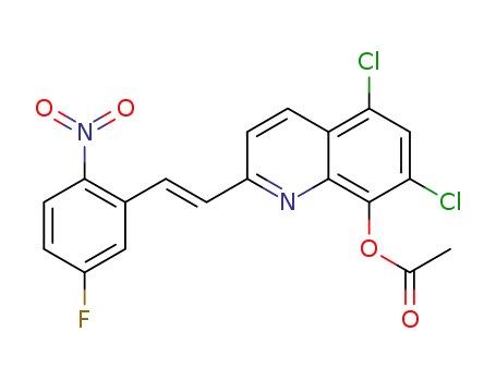 (E)-5,7-dichloro-2-(5-fluoro-2-nitrostyryl)quinolin-8-yl acetate