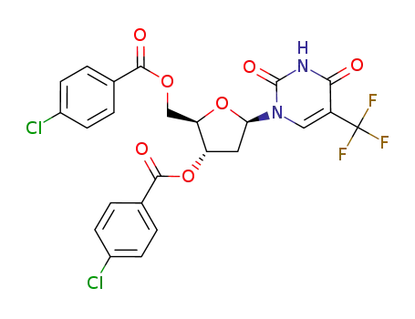 1-<3,5-bis-O-(p-chlorobenzoyl)-2-deoxy-β-D-erythro-pentofuranosyl>-5-trifluoromethyluracil