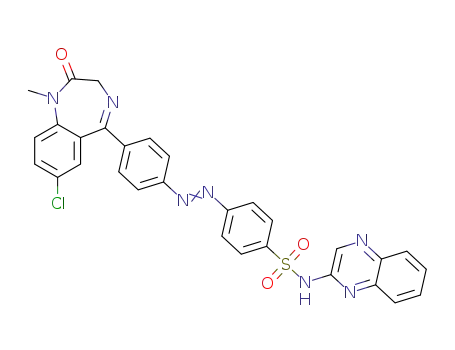 4-([4-{7-chloro-1-methyl-2-oxo-2,3-dihydro-1H-benzo[e][1,4]diazepin-5-yl}phenyl]diazenyl)-N-(quinoxalin-2-yl)benzenesulfonamide