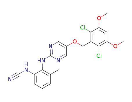 N-(2-((5-((2,6-dichloro-3,5-dimethoxybenzyl)oxy)pyrimidin-2-yl)amino)-3-methylphenyl)cyanamide