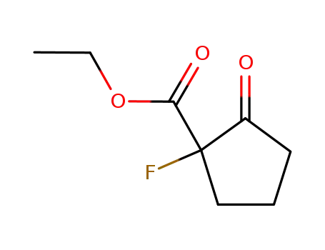 Molecular Structure of 84131-44-2 (Cyclopentanecarboxylic acid, 1-fluoro-2-oxo-, ethyl ester)