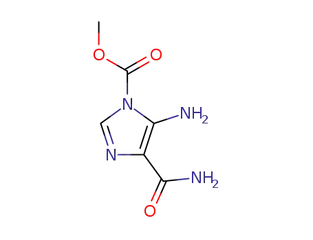 Molecular Structure of 55983-56-7 (1H-Imidazole-1-carboxylic acid, 5-amino-4-(aminocarbonyl)-, methyl
ester)