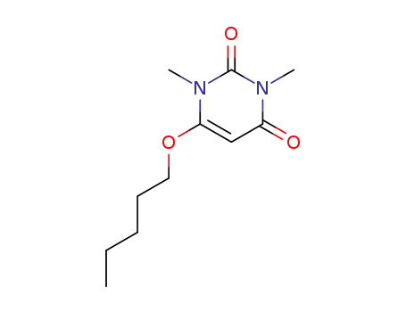 Molecular Structure of 93767-19-2 (2,4(1H,3H)-Pyrimidinedione, 1,3-dimethyl-6-(pentyloxy)-)