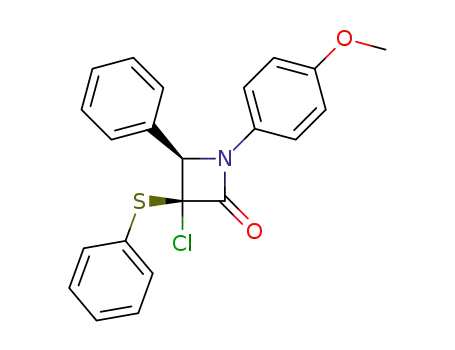 2-Azetidinone, 3-chloro-1-(4-methoxyphenyl)-4-phenyl-3-(phenylthio)-