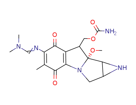 Molecular Structure of 88949-01-3 (N(6)-((dimethylamino)methylene)mitomycin C)