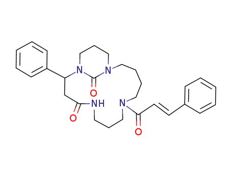 Molecular Structure of 12651-38-6 (1,5,9,14-Tetraazabicyclo[12.3.1]octadecane-4,18-dione,9-[(2E)-1-oxo-3-phenyl-2-propen-1-yl]-2-phenyl-, (2S)-)