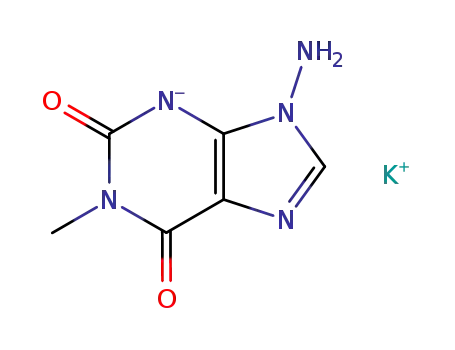 Molecular Structure of 113613-79-9 (1H-Purine-2,6-dione, 9-amino-3,9-dihydro-1-methyl-, monopotassium
salt)