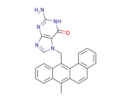 Molecular Structure of 138606-34-5 (2-amino-7-[(7-methyltetraphen-12-yl)methyl]-3,7-dihydro-6H-purin-6-one)
