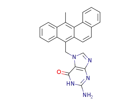 Molecular Structure of 138877-59-5 (6H-Purin-6-one,
2-amino-1,7-dihydro-7-[(12-methylbenz[a]anthracen-7-yl)methyl]-)