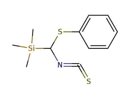 Molecular Structure of 90985-86-7 (Silane, [isothiocyanato(phenylthio)methyl]trimethyl-)