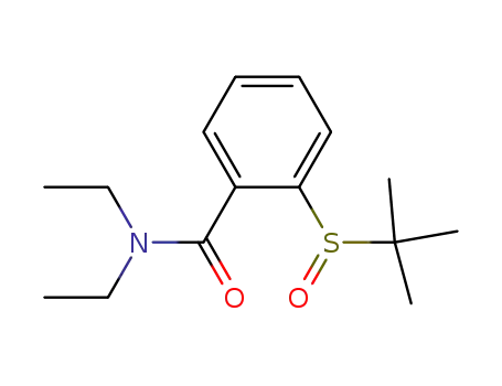 Molecular Structure of 142075-30-7 (Benzamide, 2-[(1,1-dimethylethyl)sulfinyl]-N,N-diethyl-)