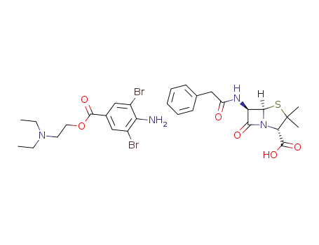 6β-(2-phenyl-acetylamino)-penicillanic acid; 4-amino-3,5-dibromo-benzoic acid 2-diethylamino-ethyl ester salt (1:1)