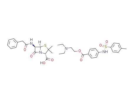 6β-(2-phenyl-acetylamino)-penicillanic acid; 4-(toluene-4-sulfonylamino)-benzoic acid 2-diethylamino-ethyl ester salt