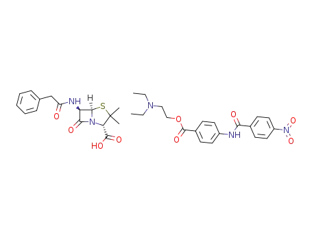 6β-(2-phenyl-acetylamino)-penicillanic acid; 4-(4-nitro-benzoylamino)-benzoic acid 2-diethylamino-ethyl ester salt