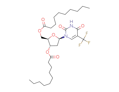Decanoic acid (2R,3S,5R)-2-decanoyloxymethyl-5-(2,4-dioxo-5-trifluoromethyl-3,4-dihydro-2H-pyrimidin-1-yl)-tetrahydro-furan-3-yl ester