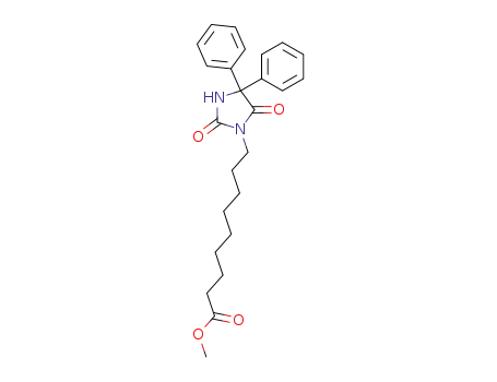 Molecular Structure of 143547-58-4 (1-Imidazolidinenonanoic acid, 2,5-dioxo-4,4-diphenyl-, methyl ester)