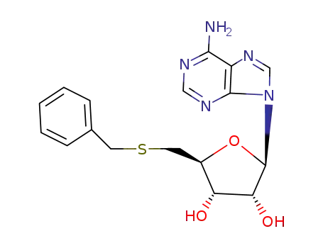 Molecular Structure of 5135-39-7 (Adenosine, 5'-S-(phenylmethyl)-5'-thio-)