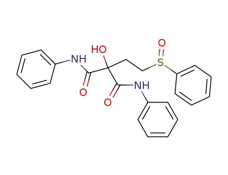 Molecular Structure of 94344-87-3 (Propanediamide, 2-hydroxy-N,N'-diphenyl-2-[2-(phenylsulfinyl)ethyl]-)