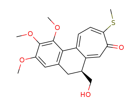 Molecular Structure of 146311-27-5 (8H-Cyclohepta[a]naphthalen-8-one,
5,6-dihydro-6-(hydroxymethyl)-1,2,3-trimethoxy-9-(methylthio)-, (S)-)