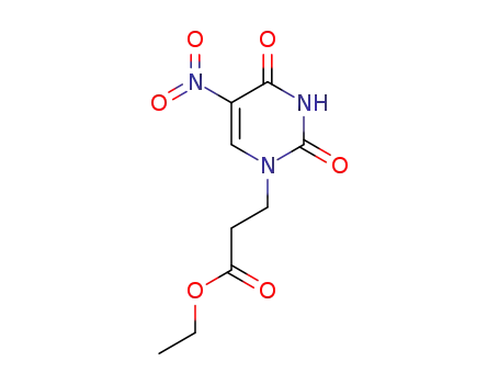 Molecular Structure of 2950-88-1 (ethyl 3-(5-nitro-2,4-dioxo-3,4-dihydropyrimidin-1(2H)-yl)propanoate)