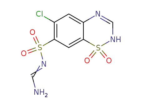 6-chloro-1,1-dioxo-1,2(4)-dihydro-1λ6-benzo[1,2,4]thiadiazine-7-sulfonic acid formimidoylamide