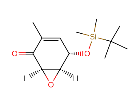 Molecular Structure of 162809-82-7 (7-Oxabicyclo[4.1.0]hept-3-en-2-one,
5-[[(1,1-dimethylethyl)dimethylsilyl]oxy]-3-methyl-, (1R,5S,6S)-)