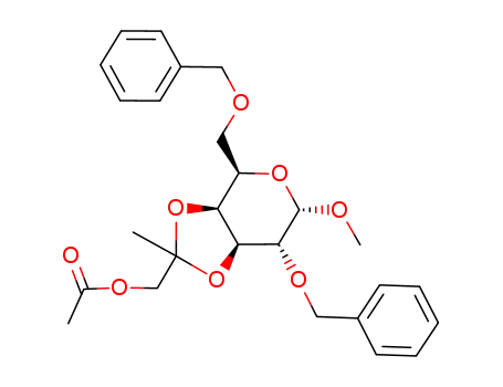 Acetic acid (3aS,4R,6S,7R,7aS)-7-benzyloxy-4-benzyloxymethyl-6-methoxy-2-methyl-tetrahydro-[1,3]dioxolo[4,5-c]pyran-2-ylmethyl ester